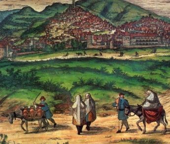 moriscos en Granada hacia 1564, grabado de Joris Hoefnagel